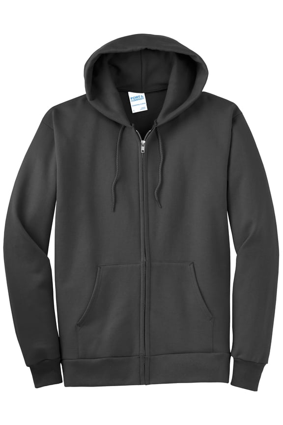 mpany Tall Essential Fleece Full Zip Hooded Sweatshirt-3XLT (Charcoal)