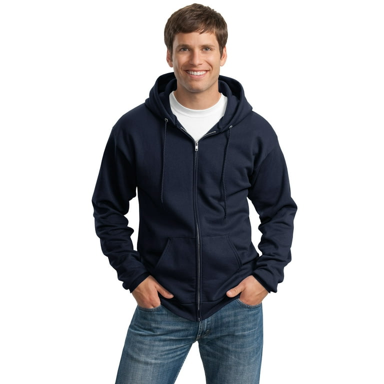 Port Company Tall Full Zip Hooded Sweatshirt PC90ZHT Navy 4XLT