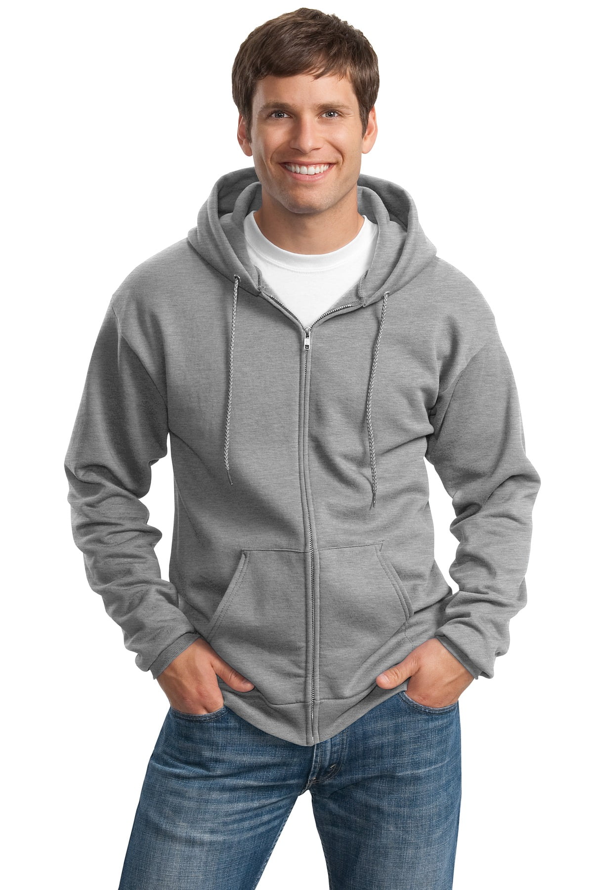 Port u0026 Company Tall Essential Fleece Full Zip Hooded Sweatshirt-XLT  (Athletic Heather) - Walmart.com