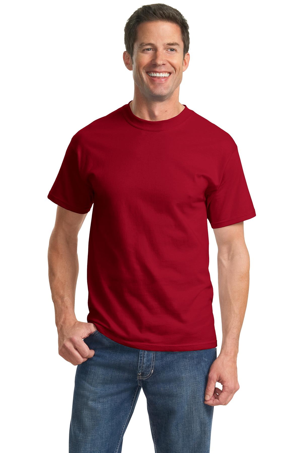 Port & Company Men's Tall Essential T-Shirt (PC61T) - White, Lightweight, 100% Cotton, Best-Selling Basic Tee - View #4