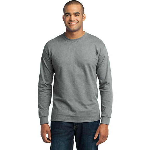 Port & Company Tall Long Sleeve 50/50 Cotton/Poly TShirt (PC55LST) Athletic Heather, 2XLT
