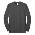 thumbnail image 1 of Port & Company Tall Long Sleeve 50/50 Cotton/Poly TShirt (PC55LST) Charcoal, 3XLT, 1 of 7