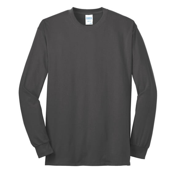Port & Company Tall Long Sleeve 50/50 Cotton/Poly TShirt (PC55LST) Charcoal, 4XLT
