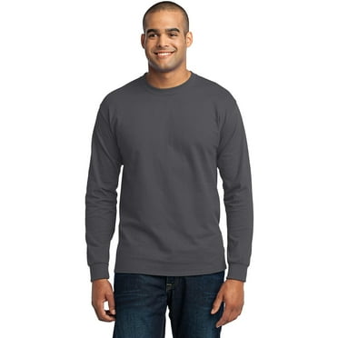 Port & Company Tall Long Sleeve 50/50 Cotton/Poly TShirt (PC55LST) Charcoal, XLT