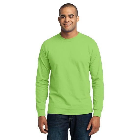 Port & Company Tall Long Sleeve 50/50 Cotton/Poly TShirt (PC55LST) Lime, 3XLT