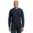 thumbnail image 1 of Port & Company Tall Long Sleeve 50/50 Cotton/Poly TShirt (PC55LST) Navy, 4XLT, 1 of 2