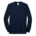 thumbnail image 1 of Port & Company Tall Long Sleeve 50/50 Cotton/Poly TShirt (PC55LST) Navy, XLT, 1 of 5