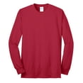 thumbnail image 1 of Port & Company Tall Long Sleeve 50/50 Cotton/Poly TShirt (PC55LST) Red, XLT, 1 of 4