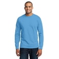 thumbnail image 1 of Port & Company Tall Long Sleeve 50/50 Cotton/Poly TShirt (PC55LST) Aquatic Blue, LT, 1 of 3
