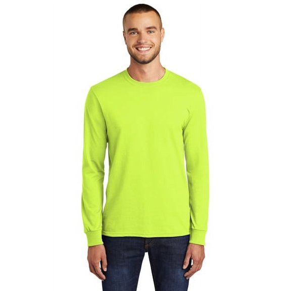 Port & Company Tall Long Sleeve Core Blend Tee - PC55LST Safety Green | 5.5 Oz Size - 2XLT | Buy from PORT & COMPANY