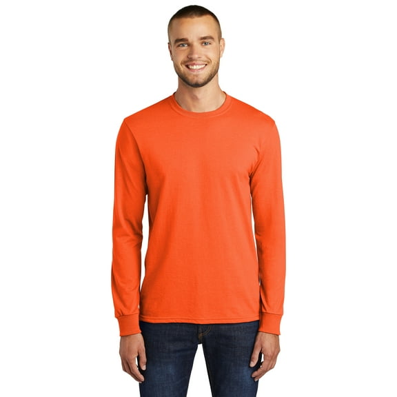 Port & Company Tall Long Sleeve Core Blend Tee - PC55LST Safety Orange | 5.5 Oz Size - XLT | Buy from PORT & COMPANY