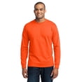 thumbnail image 1 of Port & Company Tall Long Sleeve Core Blend Tee. Pc55lst , PC55LST , Safety Orange , Large Tall, 1 of 2