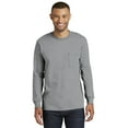 thumbnail image 1 of Port & Company Tall Long Sleeve Essential Pocket Tee-2XLT (Athletic Heather), 1 of 3