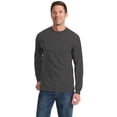 thumbnail image 1 of Port & Company Tall Long Sleeve Essential Pocket Tee-2XLT (Charcoal), 1 of 3