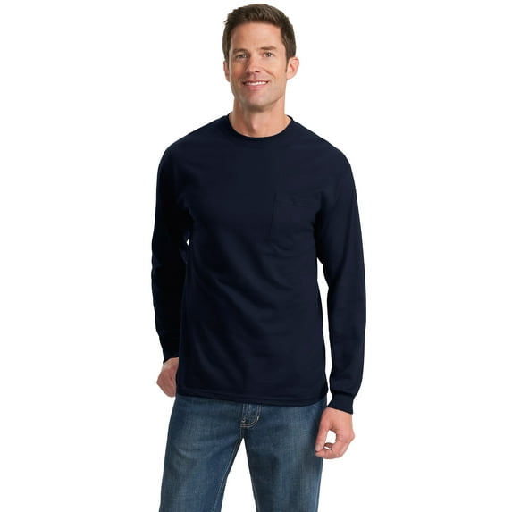 Port & Company Tall Long Sleeve Essential Pocket Tee