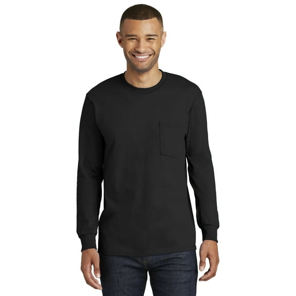 Port & Company Tall Long Sleeve Essential Pocket Tee