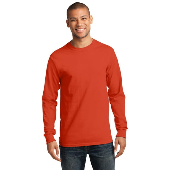 Port & Company Tall Long Sleeve Essential T-Shirt, Orange, XXXX-Large Tall