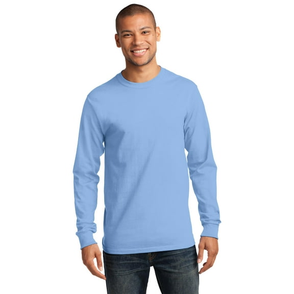 Port & Company Tall Long Sleeve Essential Tee-LT (Light Blue)
