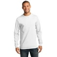 thumbnail image 1 of Port & Company Tall Long Sleeve Essential Tee-LT (White), 1 of 6