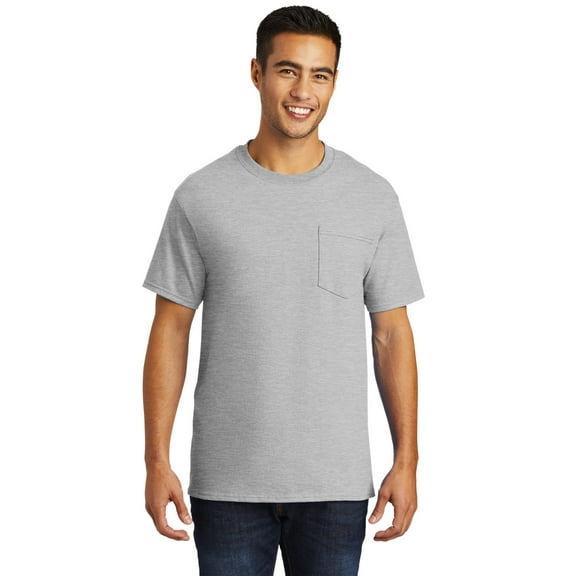 Port & Company Tall TShirt with Pocket (PC61PT) Ash, 4XLT