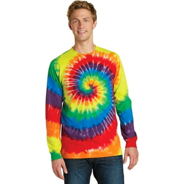 Port & Company Tie Dye Long Sleeve Tee-4XL (Rainbow)