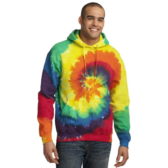 Port & Company Tie Dye Pullover Hooded Sweatshirt-L (Rainbow)