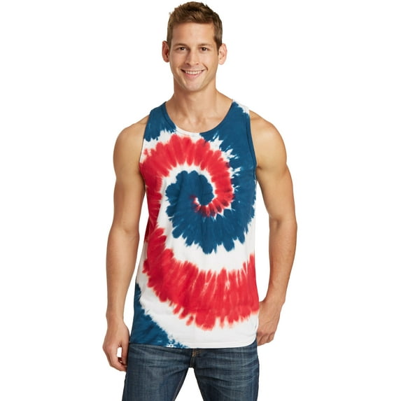 Port & Company Tie Dye Tank Top-3XL (USA Rainbow)