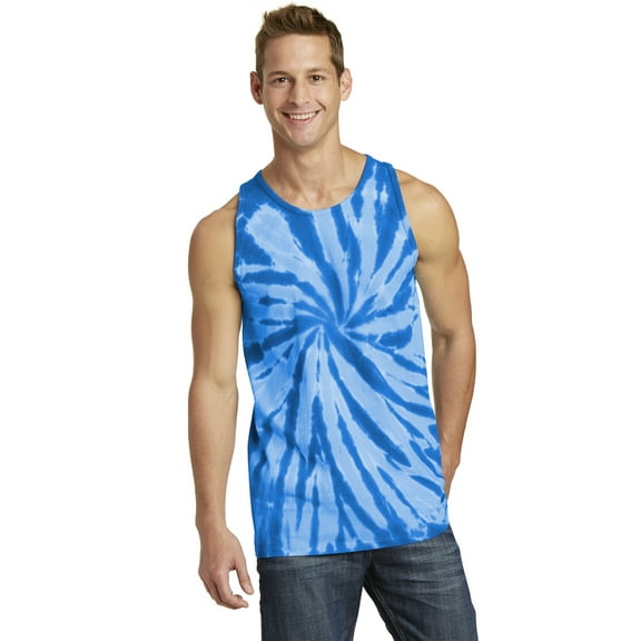 Port & Company Tie Dye Tank Top-M (Royal)