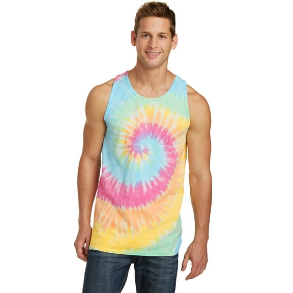 Port & Company Tie Dye Tank Top-S (Pastel Rainbow)