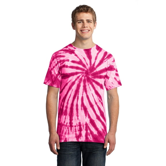Port & Company Tie-Dye Tee. Pink. L.