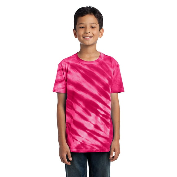 Port Company Boys Essential Tiger Stripe Tie Dye Tee