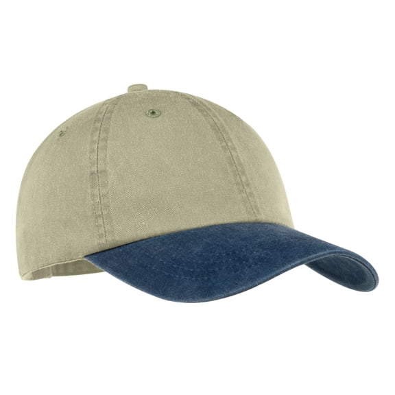 Port & Company  Two Tone Pigment Dyed Cap-One Size (Khaki/Navy)