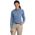 thumbnail image 1 of Port & Company Women's Long Sleeve Value Denim Shirt - LSP10, 1 of 4