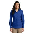 thumbnail image 1 of Port & Company Womens Carefree Poplin Long Sleeve Shirt True Royal 2X-Large, 1 of 4