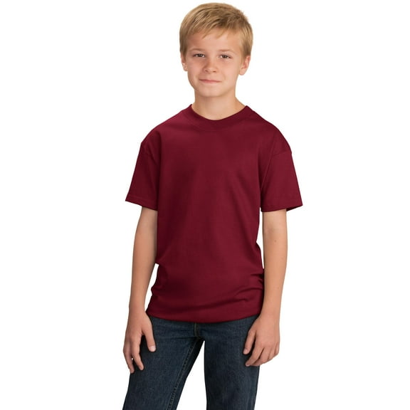 Port Company Youth 5.4-oz Cotton T-Shirt Cardinal L.