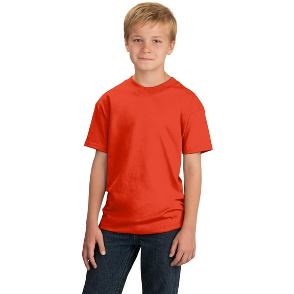 Port & Company Youth 5.4-oz Cotton T-Shirt. Orange. S.