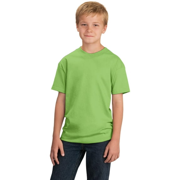 Port & Company Youth 5.4-oz Cotton T-Shirt. lIME. S.