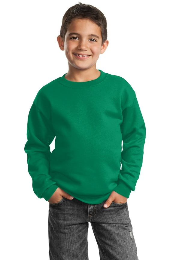 Youth Core Fleece Crewneck Sweatshirt-XL (Kelly)