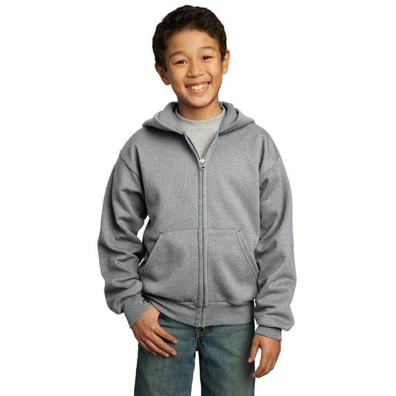 Port & Company ® - Youth Core Fleece Full-Zip Hooded Sweatshirt. PC90YZH