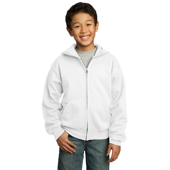 Port & Company ® - Youth Core Fleece Full-Zip Hooded Sweatshirt. PC90YZH