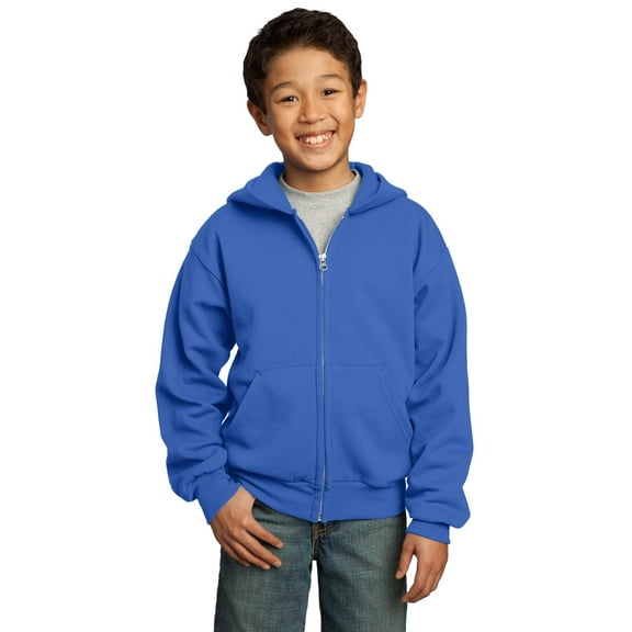 Port & Company ® - Youth Core Fleece Full-Zip Hooded Sweatshirt. PC90YZH