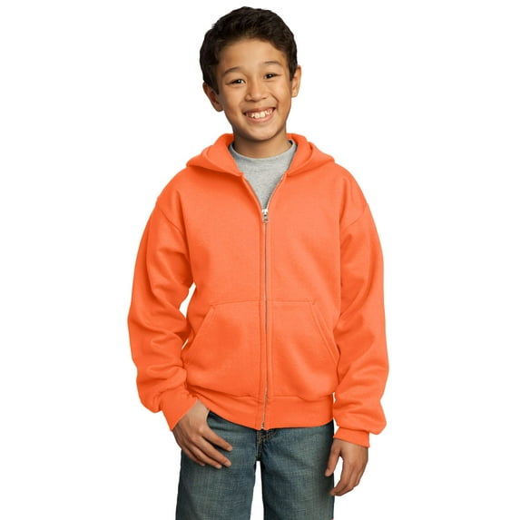 Port & Company - Youth Core Fleece Full-Zip Hooded Sweatshirt
