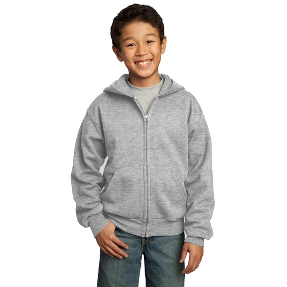 Port & Company - Youth Core Fleece Full-Zip Hooded Sweatshirt