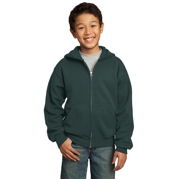 Port & Company - Youth Core Fleece Full-Zip Hooded Sweatshirt