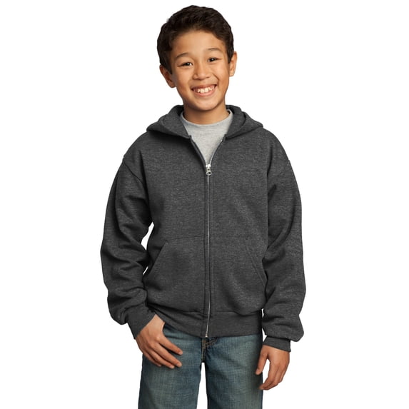Port & Company - Youth Core Fleece Full-Zip Hooded Sweatshirt