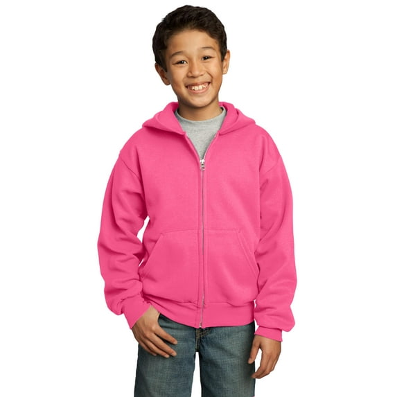 Port & Company - Youth Core Fleece Full-Zip Hooded Sweatshirt