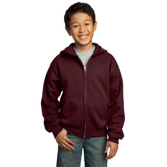 Port & Company - Youth Core Fleece Full-Zip Hooded Sweatshirt