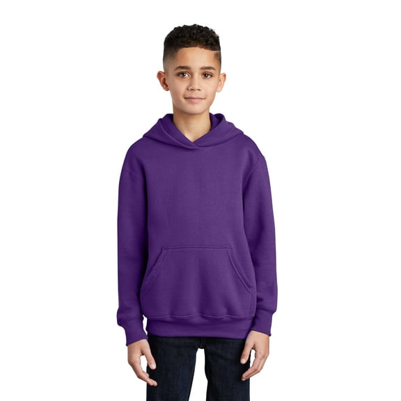 Port & Company Youth Core Fleece Pullover Hooded Sweatshirt. PC90YH