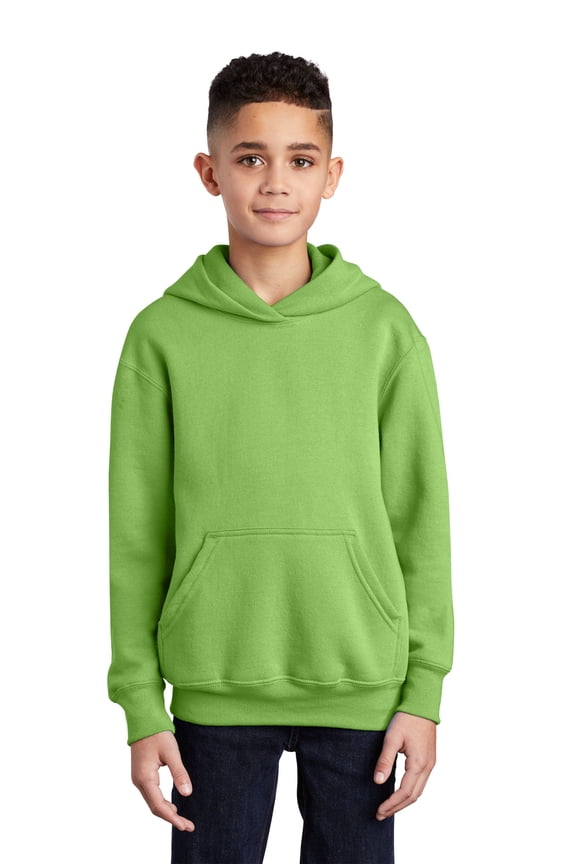 mpany - Youth Core Fleece Pullover Hooded Sweatshirt. Pc90yh , PC90YH , Lime , Large