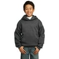 thumbnail image 1 of Port & Company Youth Core Fleece Pullover Hooded Sweatshirt-S (Dark Heather Grey), 1 of 6